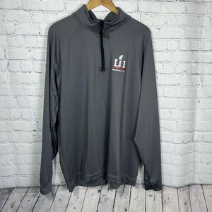 Super Bowl 51 LI Gray Mens Quarter Zip Shirt size XL Cutter Buck
